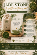 Jade Abundance Stone & Personal Affirmation Card (Free Shipping in U.S)