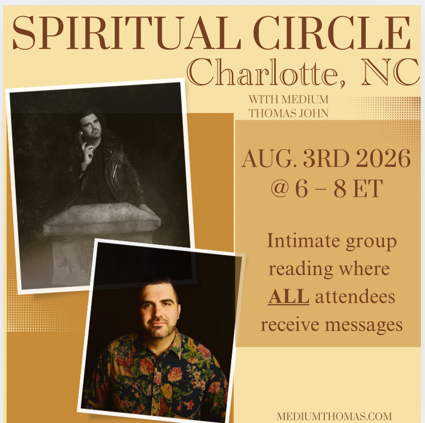 Charlotte, NC  |Spiritual Circle |   August 3rd 2026 @ 6:00 – 8:00 ET