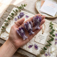 Amethyst Gemstone Angel Figurines (Blessed by Thomas John) Free Shipping